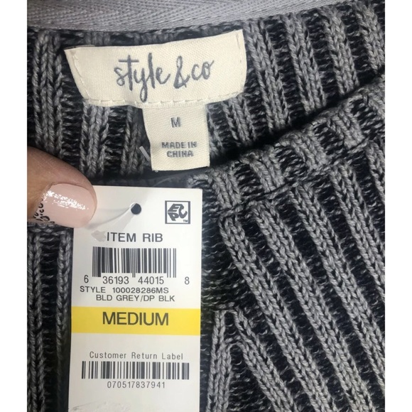 Style & Co Women's Ribbed Bell Sleeve Sweater - Picture 2 of 4